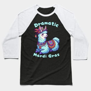 Mardi Gras Llama Baseball T-Shirt